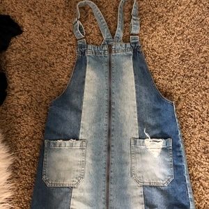 Jean zip up dress with pockets